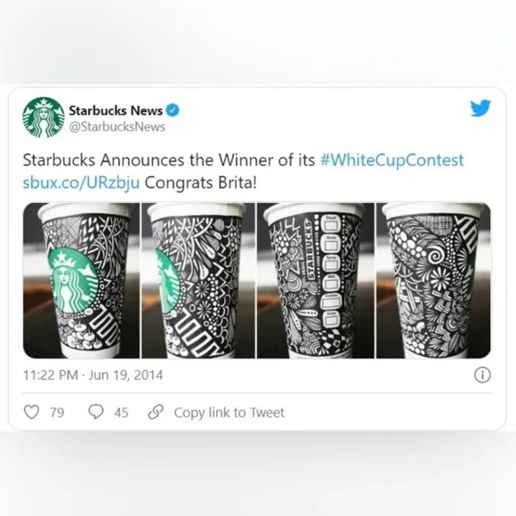 Starbucks 2014 Art Contest Winner Reusable Plastic 16oz Travel Coffee Cup / Mug. - Picture 3 of 9